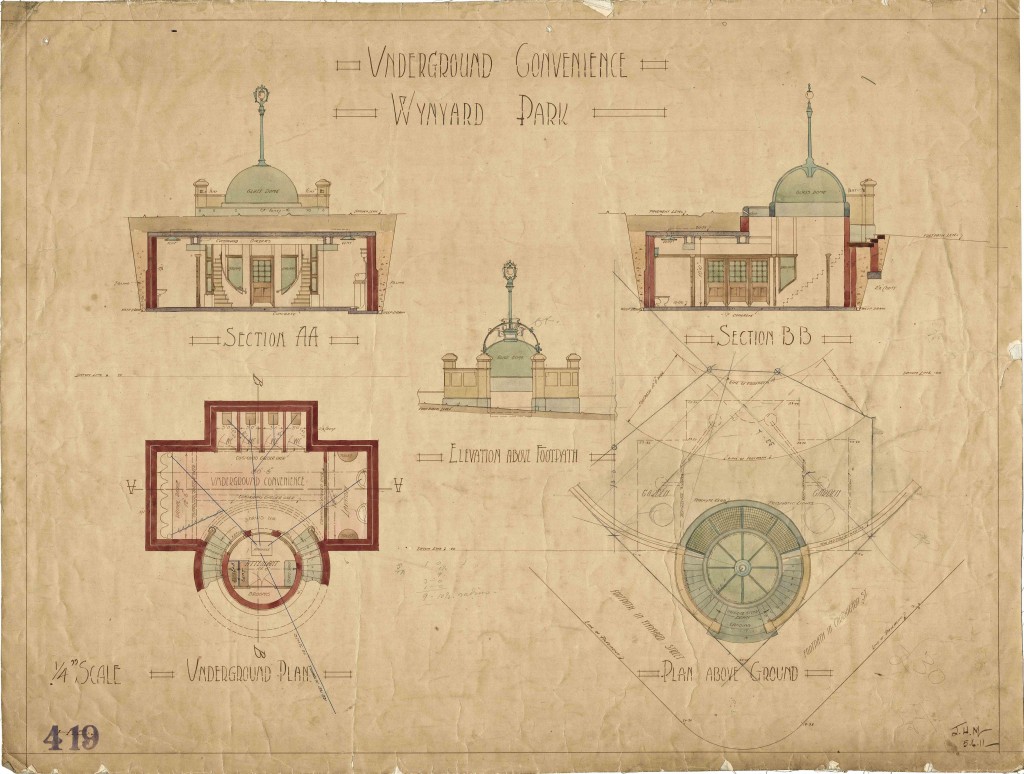 Drawing: Plans for the Wynyard underground convenience, 1911.