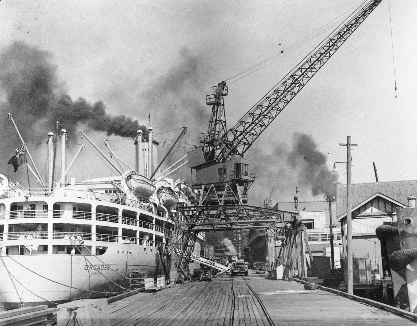 Docked ship at Darling Island, 1950 (Photograph: State Library of NSW)