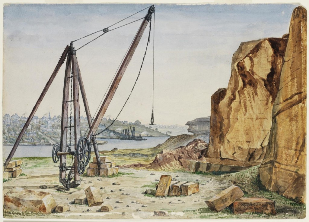 Pyrmont Quarry 1893 (Watercolour: Alfred Tischbauer / State Library of NSW)