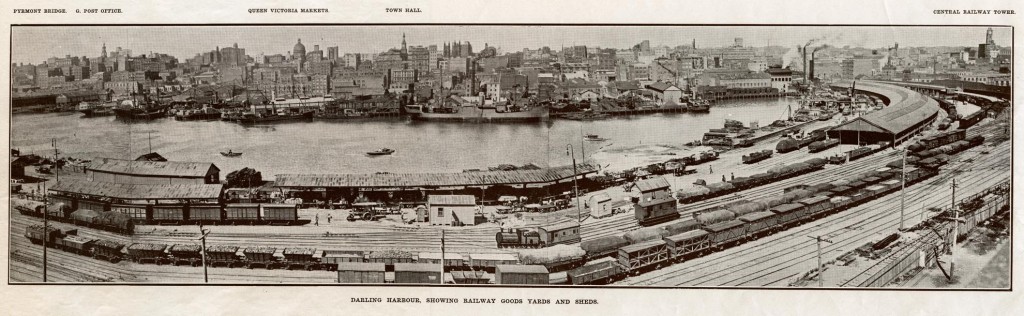 Darling Harbour, showing railway goods yards and sheds, c.1910 (Image: City of Sydney Archives)
