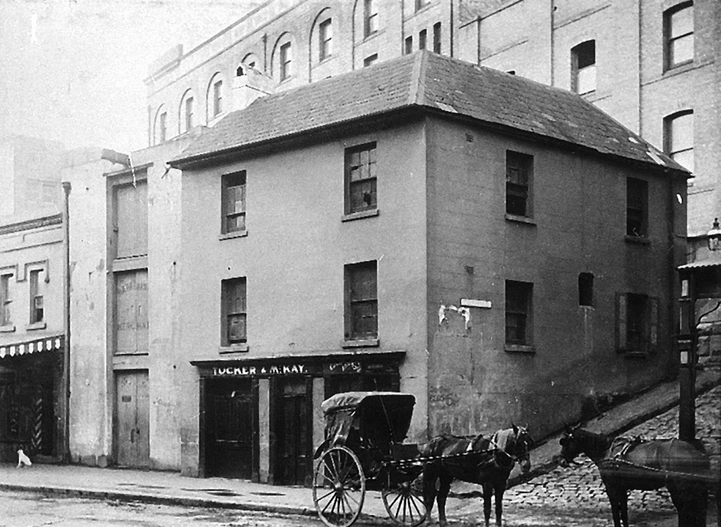 Corner of Sussex Street and Douglass Lane, c1909 (Photograph: City of Sydney Archives)