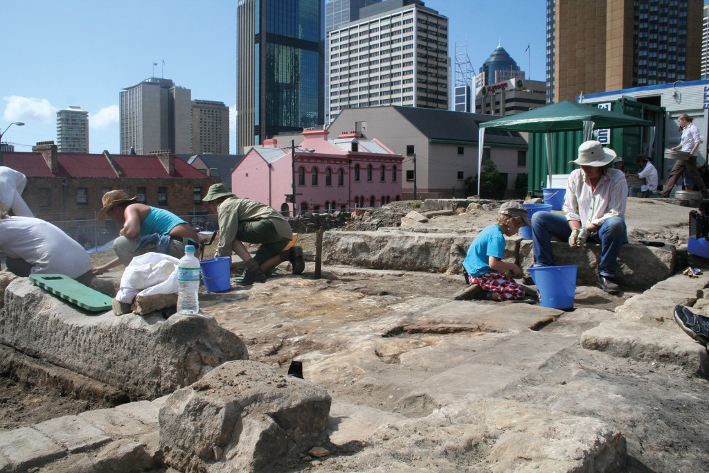 The Cumberland / Gloucester Streets Archaeological Site, 2008 (Photograph: Sydney Harbour YHA)