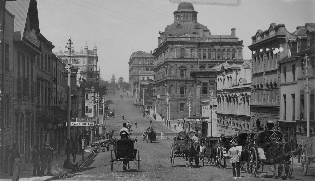 View along Bridge Street in the 1890s